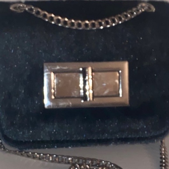 Free People green fuzzy furry chain Tote crossbody purse handbag shoulder bag - Picture 10 of 12